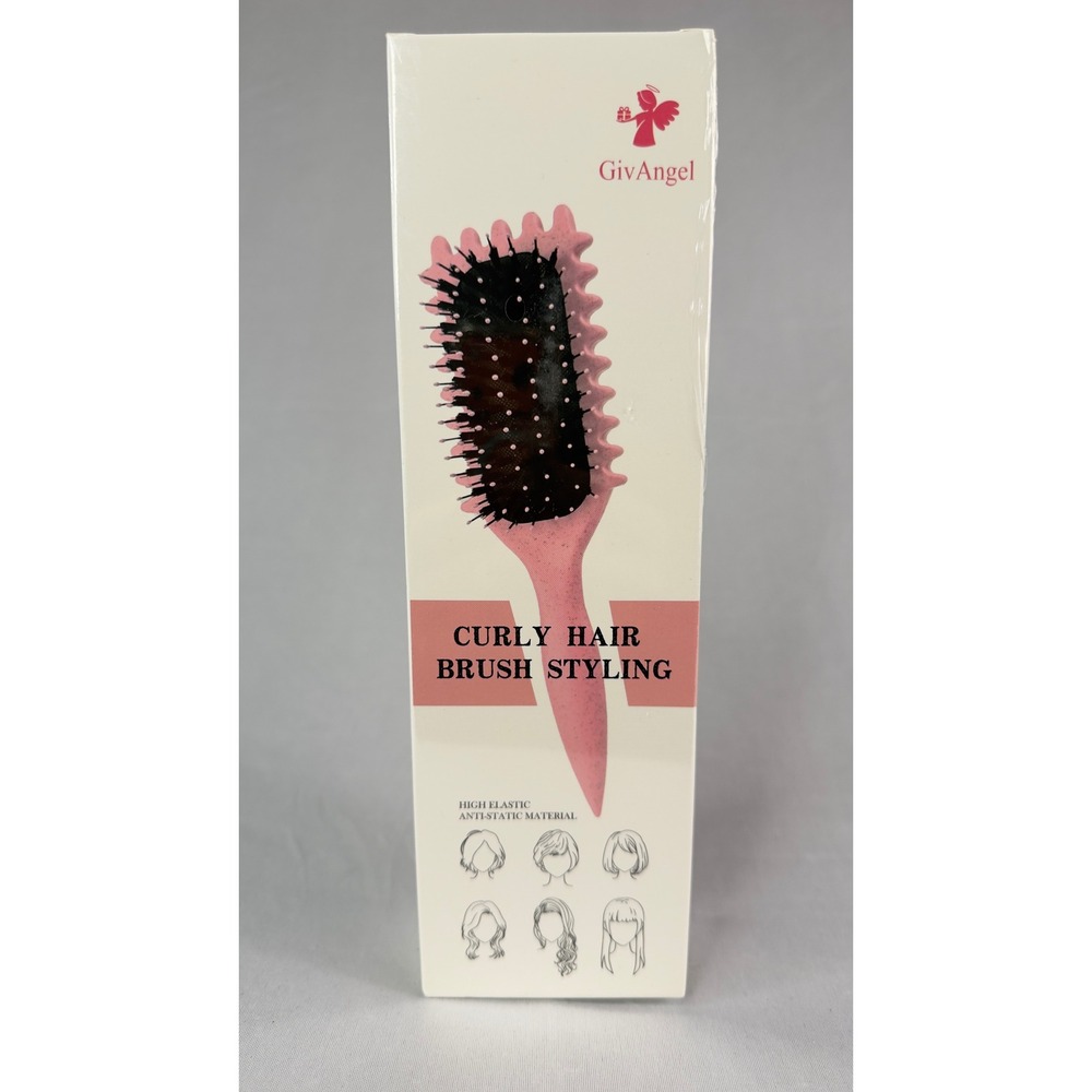 GivAngel Curly Hair Brush Styling Anti-Static Nylon Bristle Eco-Friendly New